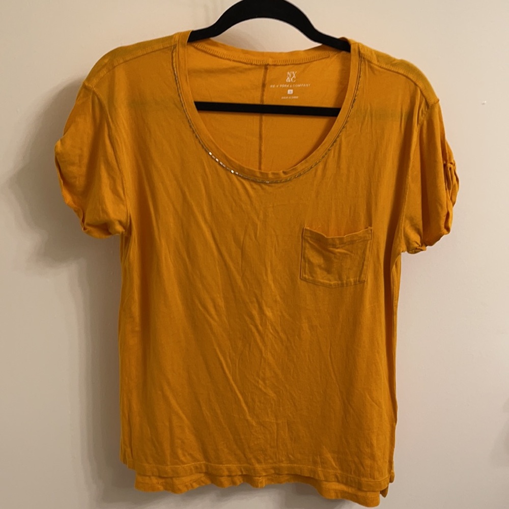 New York & Company Blouse Size Color L Mustard
